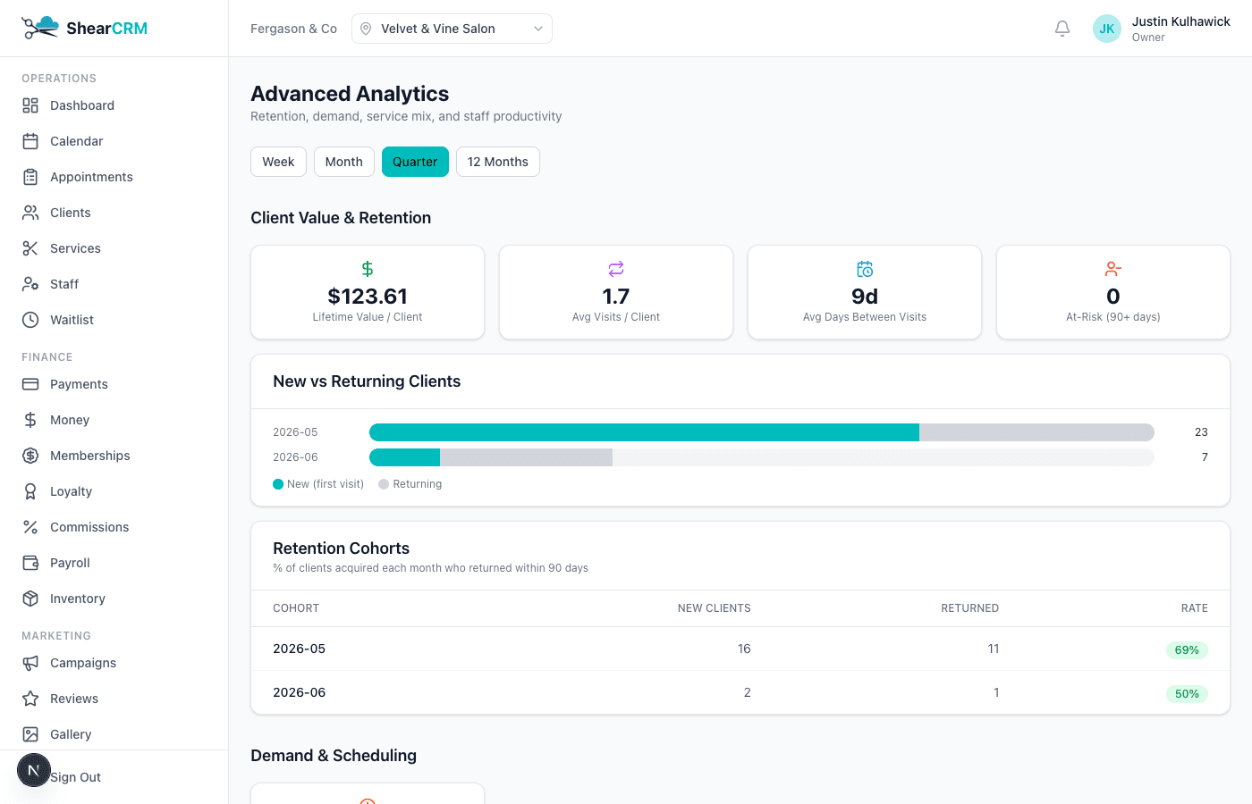 Advanced Analytics screenshot