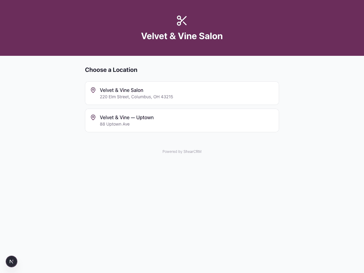 Online Booking screenshot