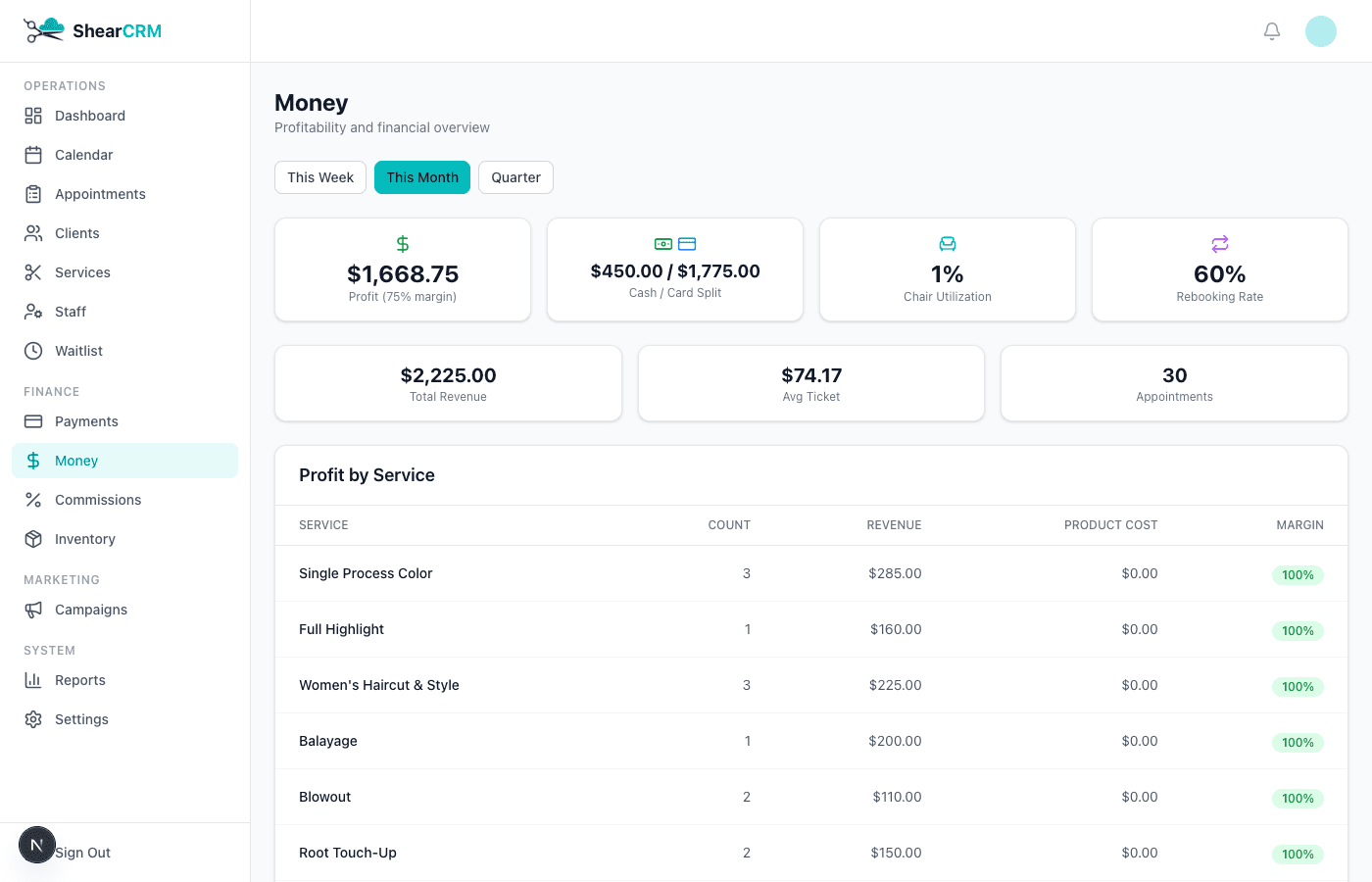 Business Insights screenshot